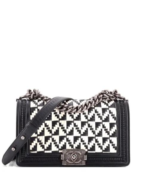Boy Flap Bag Woven Calfskin Old Medium shoulder bag by CHANEL 