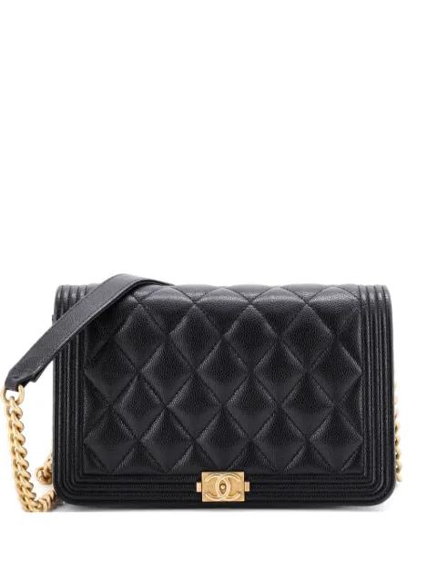 Boy Wallet on Chain Quilted Caviar crossbody bag by CHANEL 