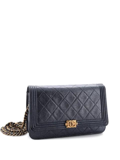 Boy Wallet on Chain Quilted Goatskin crossbody bag by CHANEL 
