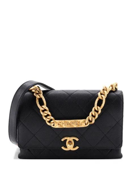 Bracelet On Chain Flap Bag Quilted Caviar Mini crossbody bag by CHANEL 