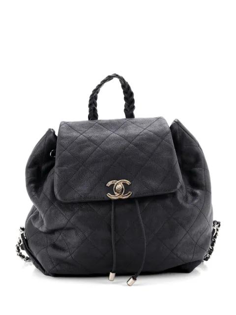 Braided With Style Drawstring Quilted Grained Calfskin backpack by CHANEL 
