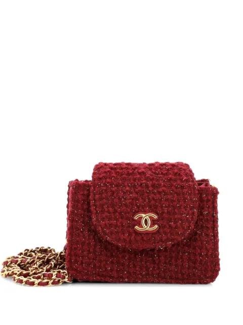 CC Accordion Chain Clutch Quilted Tweed Mini crossbody bag by CHANEL 