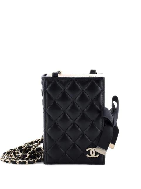 CC Book Card Holder with Chain Quilted Lambskin crossbody bag by CHANEL 