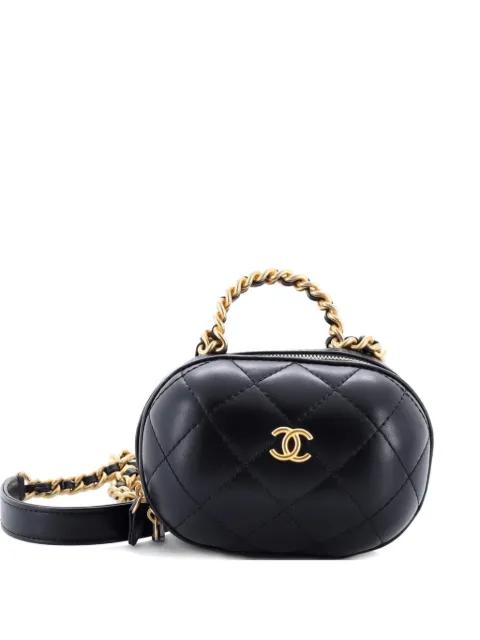 CC Bubble Top Handle Vanity Case with Chain Quilted Lambskin Mini satchel by CHANEL 