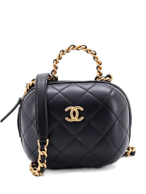 CC Bubble Top Handle Vanity Case with Chain Quilted Lambskin Small satchel by CHANEL CC Bubble Top Handle Vanity Case with Chain Quilted Lambskin Small satchel by CHANEL