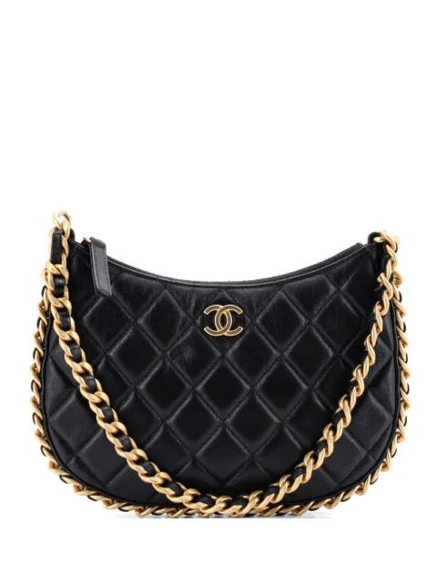CC Chain Around Quilted Lambskin hobo bag by CHANEL 