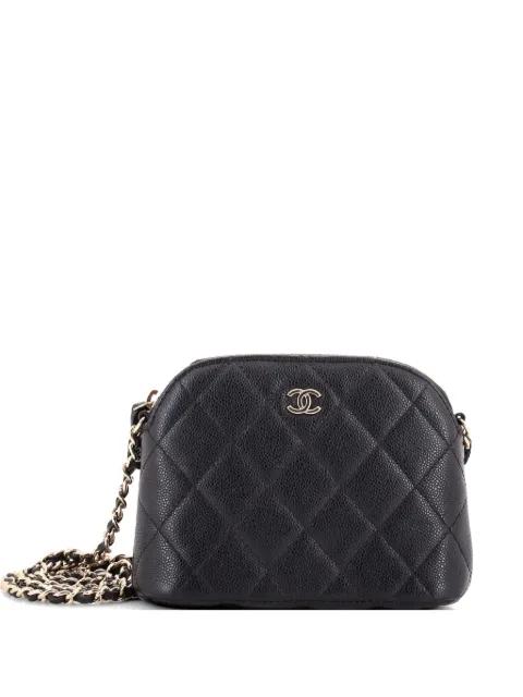 CC Dome Zip Clutch with Chain Quilted Caviar Mini crossbody bag by CHANEL 