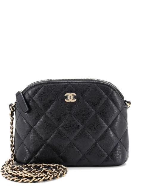 CC Dome Zip Clutch with Chain Quilted Caviar Mini crossbody bag by CHANEL 