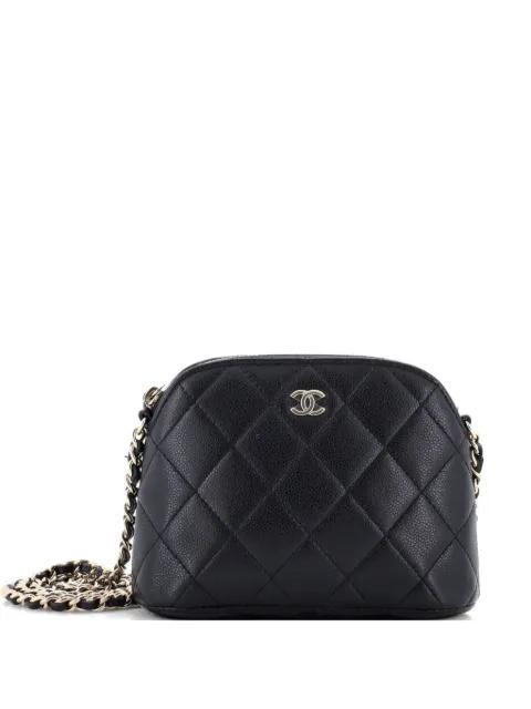 CC Dome Zip Clutch with Chain Quilted Caviar Mini crossbody bag by CHANEL 