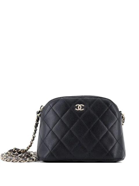CC Dome Zip Clutch with Chain Quilted Caviar Mini crossbody bag by CHANEL 