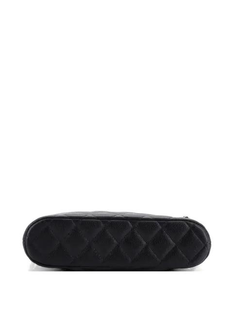 CC Dome Zip Clutch with Chain Quilted Caviar Small shoulder bag by CHANEL 