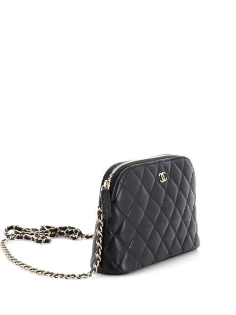 CC Dome Zip Clutch with Chain Quilted Caviar Small shoulder bag by CHANEL 