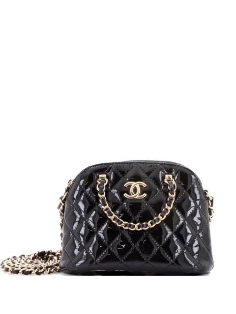 CC Dome Zip Quilted Patent Mini crossbody bag by CHANEL 