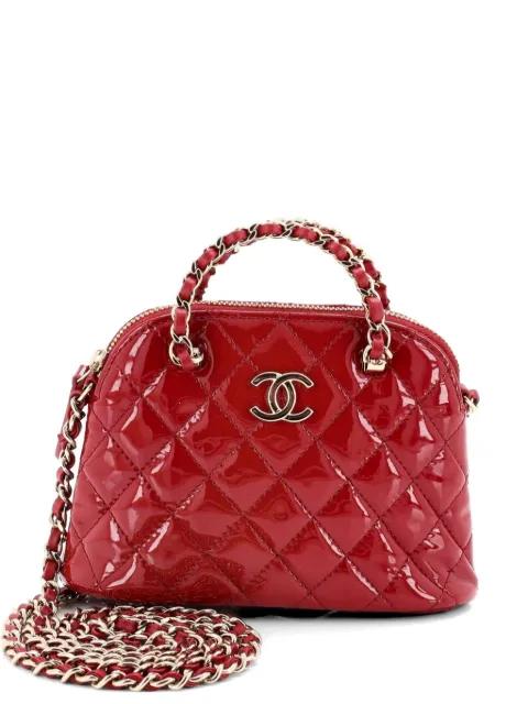 CC Dome Zip Quilted Patent Mini crossbody bag by CHANEL 