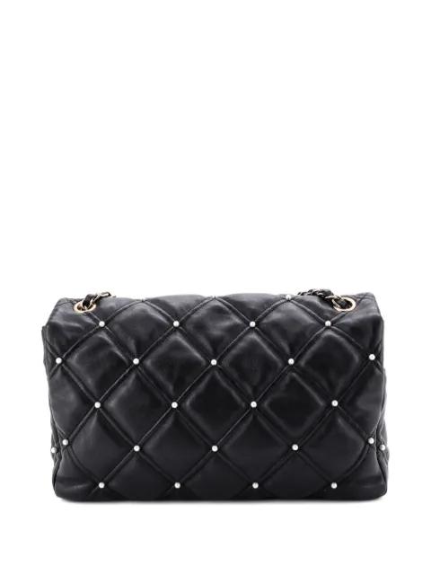 CC Flap Bag Pearl Studded Quilted Lambskin Medium shoulder bag by CHANEL 