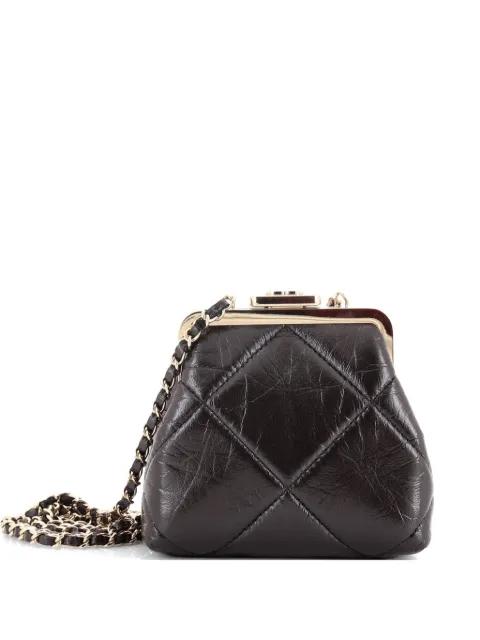CC Kisslock Frame Clutch with Chain Quilted Lambskin Mini crossbody bag by CHANEL 