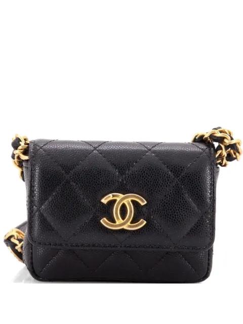 CC Medallions Flap Quilted Caviar Mini belt bag by CHANEL 