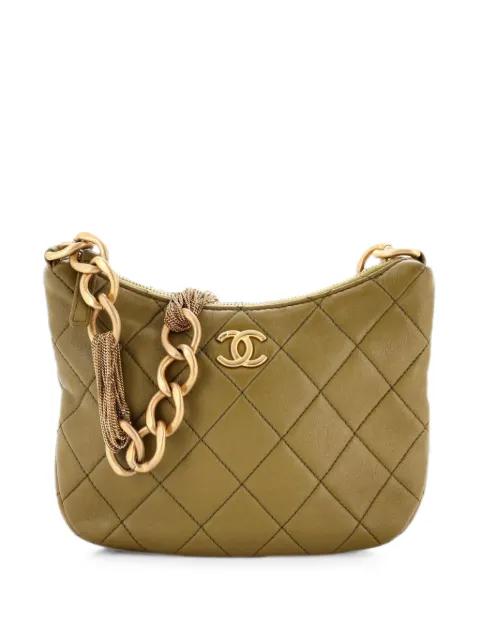 CC Mixed Chain Link Zip Quilted Lambskin hobo bag by CHANEL 