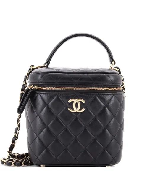 CC Top Handle Vanity Case with Chain Quilted Lambskin Small crossbody bag by CHANEL 