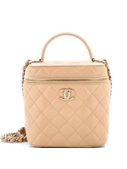CC Top Handle Vanity Case with Chain Quilted Lambskin Small crossbody bag by CHANEL 