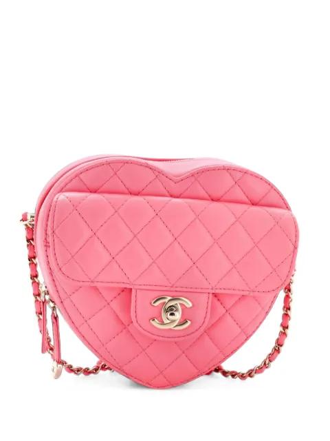 CC in Love Heart Bag Quilted Lambskin Large crossbody bag by CHANEL 