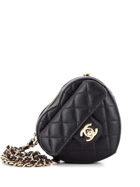 CC in Love Heart Clutch with Chain Quilted Lambskin crossbody bag by CHANEL 