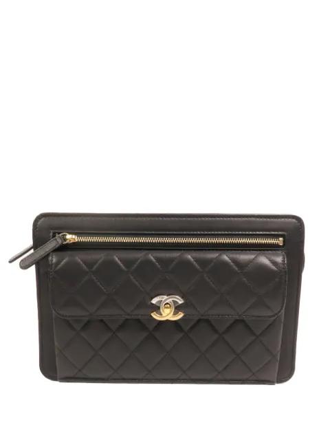 CC turn-lock quilted clutch bag by CHANEL 