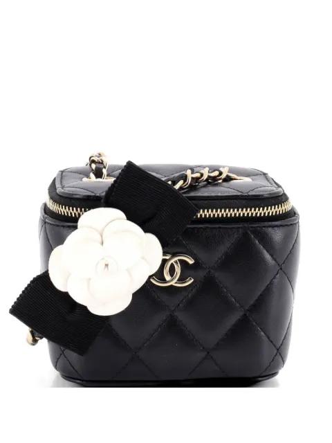 Camellia Bow Vanity Case with Chain Quilted Lambskin Mini crossbody bag by CHANEL 