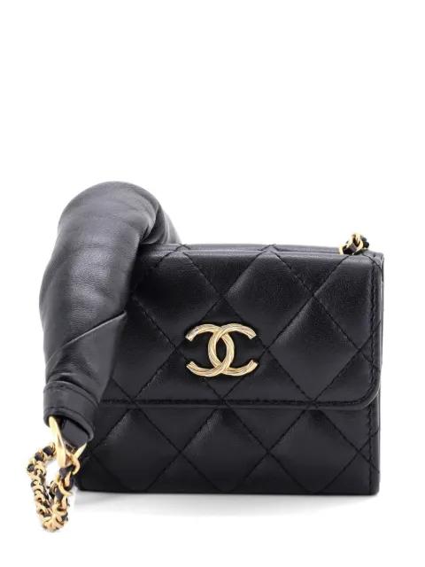 Card Holder with Padded Chain Strap Quilted Lambskin shoulder bag by CHANEL 