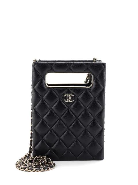 Chain Around Cut Out Handle Evening Tote Quilted Caviar Mini crossbody bag by CHANEL 