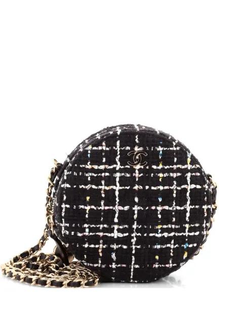 Charm Round Clutch with Chain Quilted Tweed crossbody bag by CHANEL 