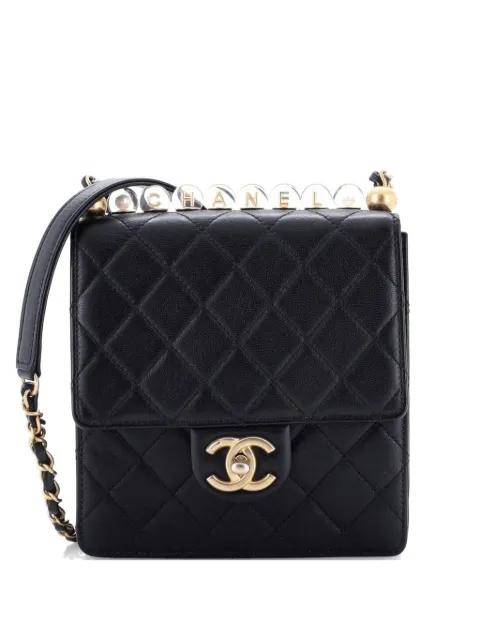 Chic Pearls Flap Bag Quilted Lambskin Mini crossbody bag by CHANEL 