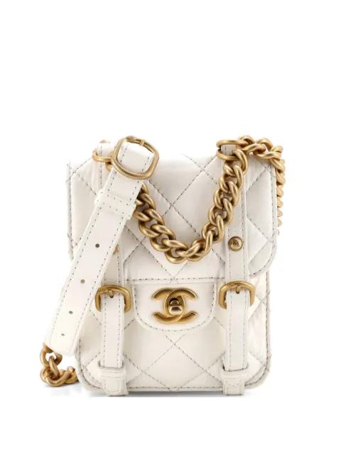 City School Flap Messenger Bag Quilted Aged Calfskin Mini crossbody bag by CHANEL 