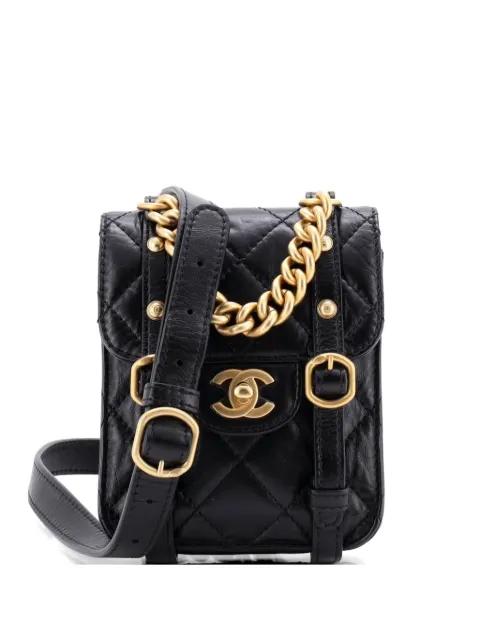 City School Flap Messenger Bag Quilted Aged Calfskin Mini crossbody bag by CHANEL 
