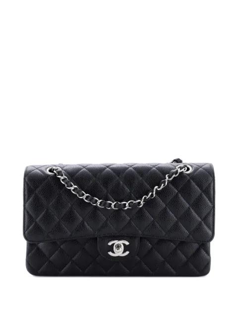 Classic Double Flap Bag Quilted Caviar Medium shoulder bag by CHANEL 