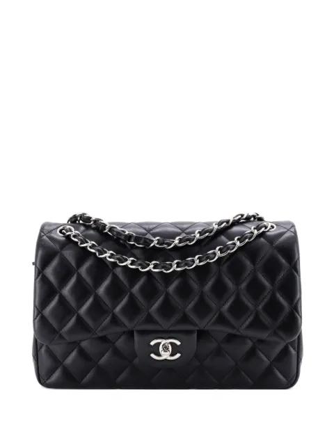 Classic Double Flap Bag Quilted Lambskin Jumbo shoulder bag by CHANEL 