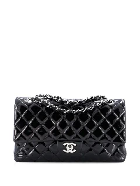 Classic Double Flap Bag Quilted Patent Medium shoulder bag by CHANEL Classic Double Flap Bag Quilted Patent Medium shoulder bag by CHANEL