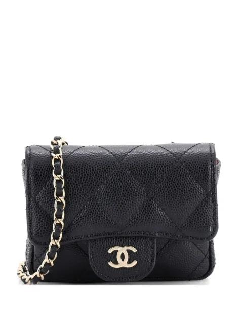 Classic Flap Chain Quilted Caviar Mini belt bag by CHANEL 