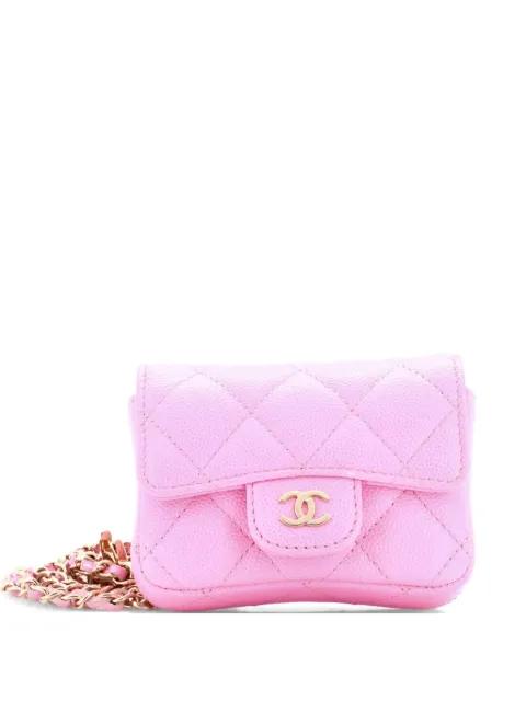 Classic Flap Chain Quilted Caviar Mini belt bag by CHANEL 