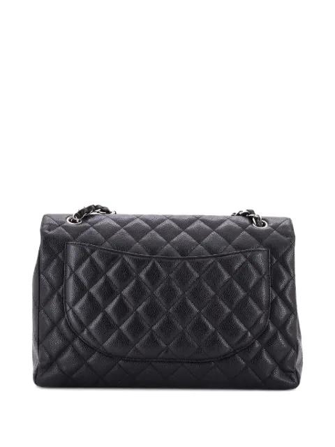 Classic Single Flap Bag Quilted Caviar Maxi shoulder bag by CHANEL 
