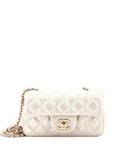 Classic Single Flap Bag Quilted Iridescent Calfskin Mini crossbody bag by CHANEL 