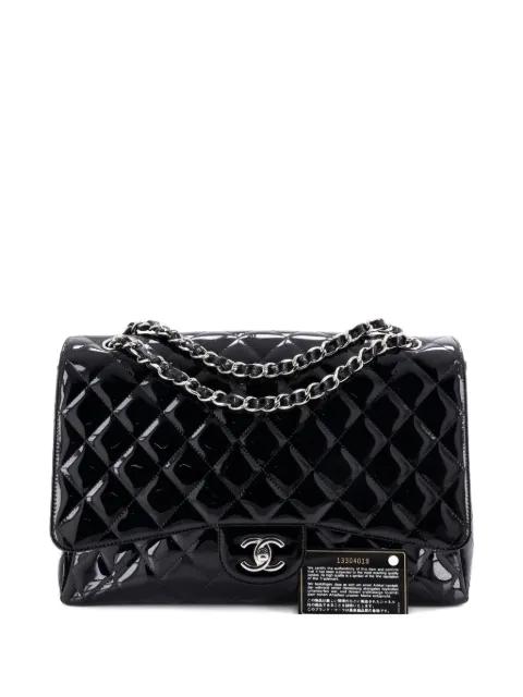 Classic Single Flap Bag Quilted Patent Maxi shoulder bag by CHANEL Classic Single Flap Bag Quilted Patent Maxi shoulder bag by CHANEL