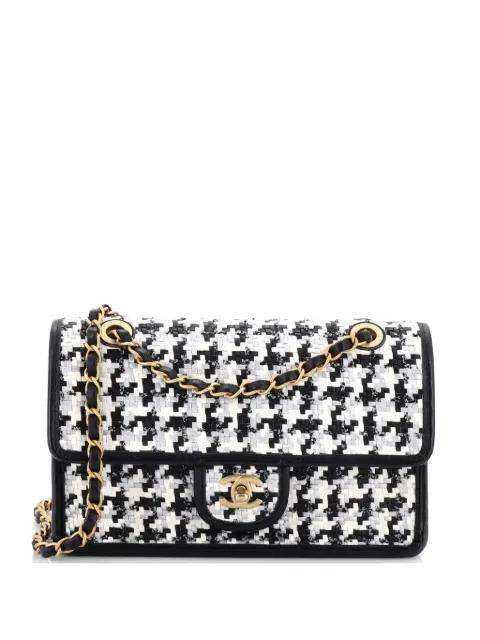 Classic Single Flap Bag Woven Lambskin and Viscose Small shoulder bag by CHANEL 