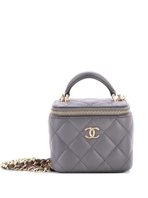Classic Top Handle Vanity Case with Chain Quilted Lambskin Mini crossbody bag by CHANEL 