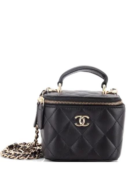 Classic Top Handle Vanity Case with Chain Quilted Lambskin Mini crossbody bag by CHANEL Classic Top Handle Vanity Case with Chain Quilted Lambskin Mini crossbody bag by CHANEL