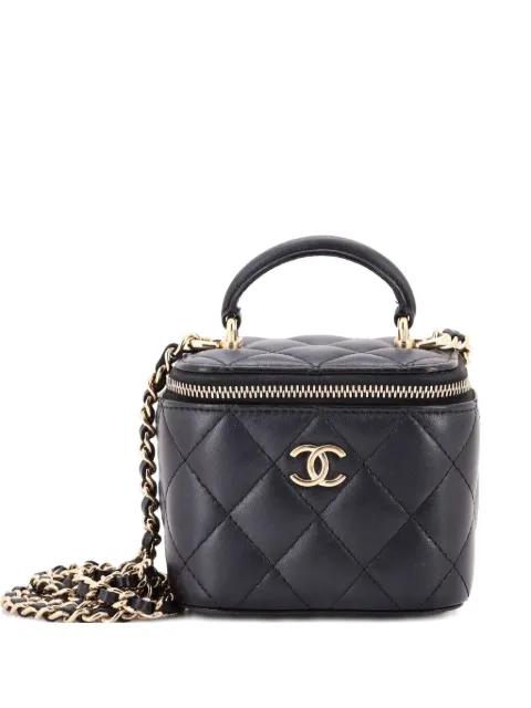 Classic Top Handle Vanity Case with Chain Quilted Lambskin Mini crossbody bag by CHANEL 