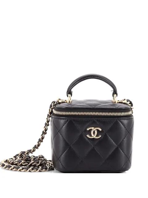 Classic Top Handle Vanity Case with Chain Quilted Lambskin Mini crossbody bag by CHANEL 