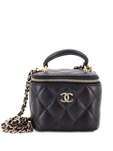 Classic Top Handle Vanity Case with Chain Quilted Lambskin Mini crossbody bag by CHANEL 