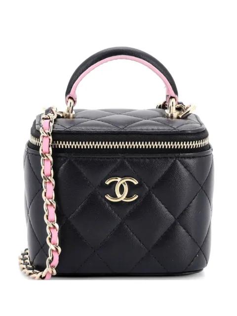 Classic Top Handle Vanity Case with Chain Quilted Lambskin Mini crossbody bag by CHANEL 