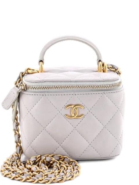 Classic Top Handle Vanity Case with Chain Quilted Lambskin Mini crossbody bag by CHANEL 